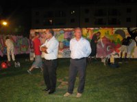 Il sindaco Amenta e il vice La Rosa tra i murales di Creativamente